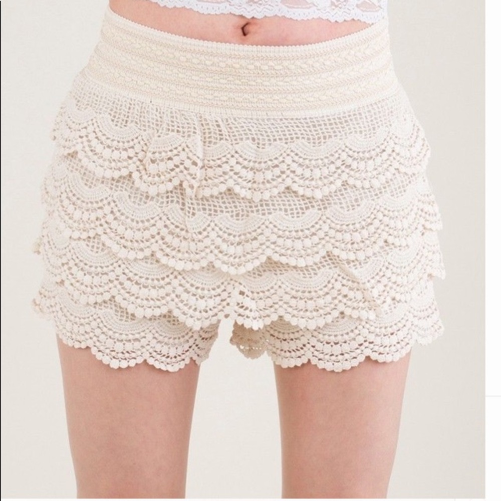 Lacy white shorts